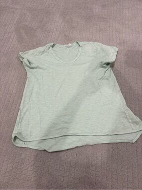 Wilt Mint Green Slub Cotton Scoop Neck High Low Tee Size XL Made in USA